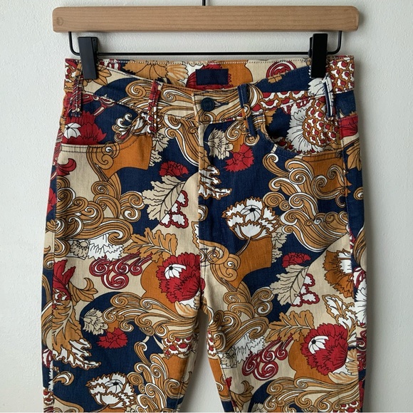 MOTHER Jeans The Hustler Ankle Fray Flowers in Her Hair Multicolor Size 27 - Picture 6 of 16